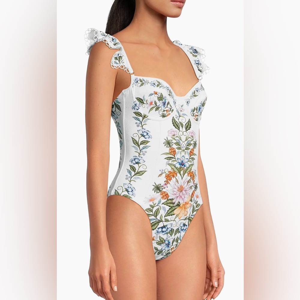 NWT Farm Rio Sweet Bloom One-Piece Swimsuit Size L